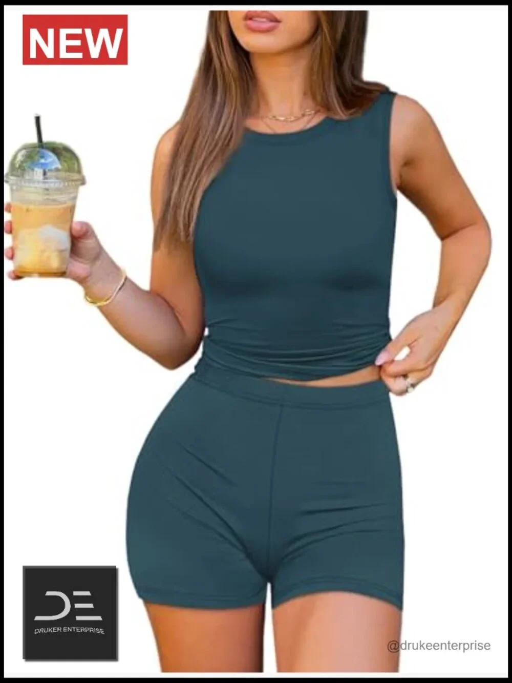 Womens Two Piece Lounge Set Short Matching Outfit Athletic Active Wear